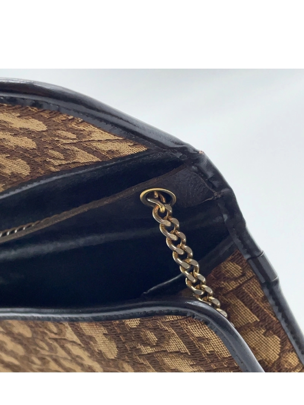 Dior Brown Monogram Chain Shoulder Clutch - Picture 5 of 11